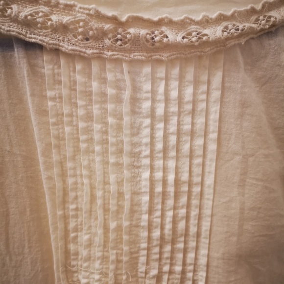 Zara Ruffled Lace Insert Blouse (white) New - Picture 8 of 8